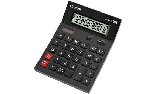 Canon AS-2200 Tischrechner Dunkelgrau Display (Stellen): 12 solarbetrieben, batteriebetrieben (L x B x H) 34 x 140 x 34 mm
