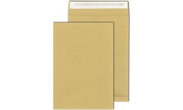 MAILmedia Faltentaschen mit Haftklebestreifen, B4 braun, 130 g-qm, 40er Falte, Eigengewicht: 33,2 g (39115-7)