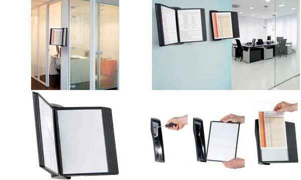 Durable Sichttafelwandhalter SHEPA STYLE WALL 10 - 5854 Schwarz DIN A4 Anzahl der mitgelieferten Sichttafeln 10