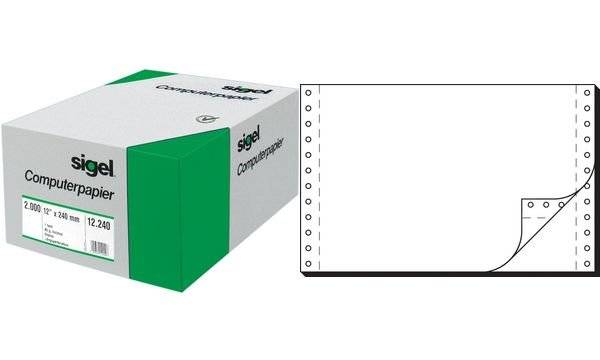 Sigel EDV-Papier 06241 6"x240 70g 1fach blanko PA=4000Bl