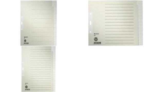 LEITZ Tauenpapier-Register, blanko, A4 Überbreite, 12-teilig