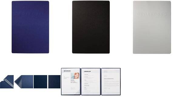 Bewerbungsmappe Shift 3-teilig Premium-Karton blau