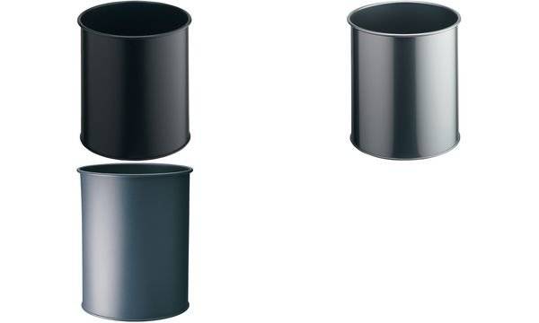 DURABLE Papierkorb METALL, rund, 15 Liter, schwarz (9330101)