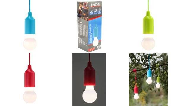 HyCell 1600-0176 Pull-Light PL LED Camping-Leuchte 25 lm batteriebetrieben 50 g Rot