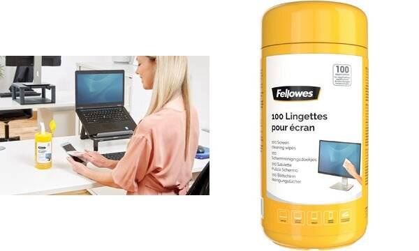 Fellowes Bildschirm-Reinigungstücher, 100er Spenderdose (5399709)