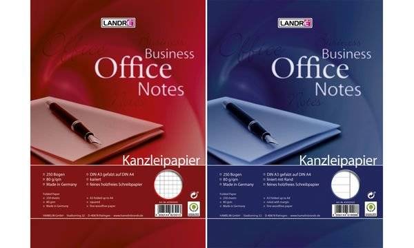 Landre Kanzleipapier 100050623 A3/A4 hf Rand kariert 250 Bl./Pack.