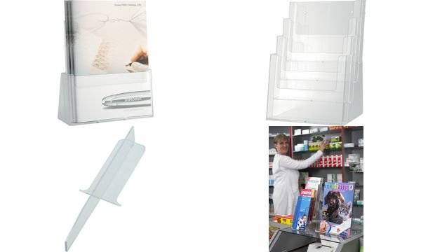 helit Prospekthalter H2352302 DIN A4 1Fach PS glasklar