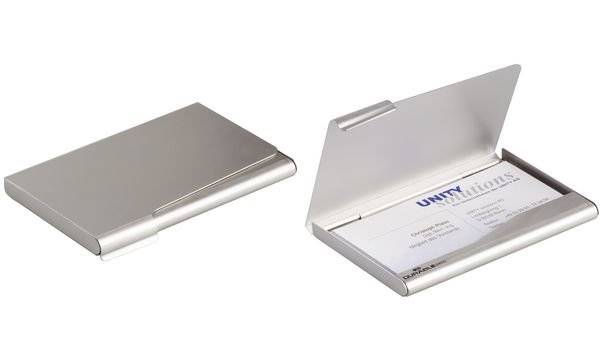 DURABLE Visitenkarten-Etui BUSINESS CARD BOX, mattsilber (9241523)