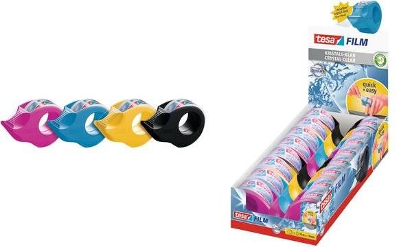 tesa Klebeband-Abroller 58230-00 Schwarz, Lila, Pink, Blau