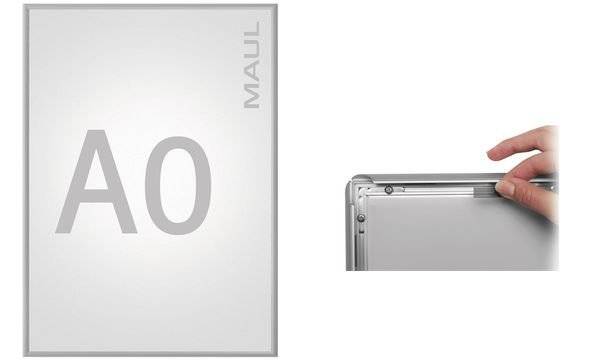 Maul Klapprahmen MAULstandard Verwendung für Papierformat: 1 x DIN A2 Innenbereich 6604208 Aluminium Silber 1 St.