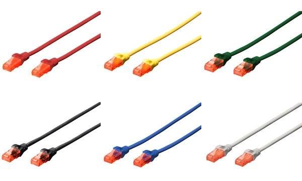 Digitus DK-1617-030/WH RJ45 Netzwerkkabel, Patchkabel CAT 6 U/UTP 3.00 m Weiß mit Rastnasenschutz 1 St.