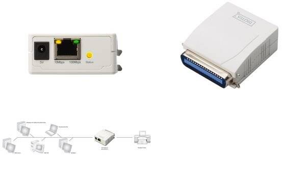 Digitus DN-13001-1 Netzwerk Printserver LAN (10/100 MBit/s), Parallel (IEEE 1284)