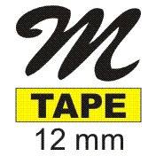 Brother Schriftband M M-K 631 Bandfarbe: Gelb Schriftfarbe:Schwarz 12mm 8m