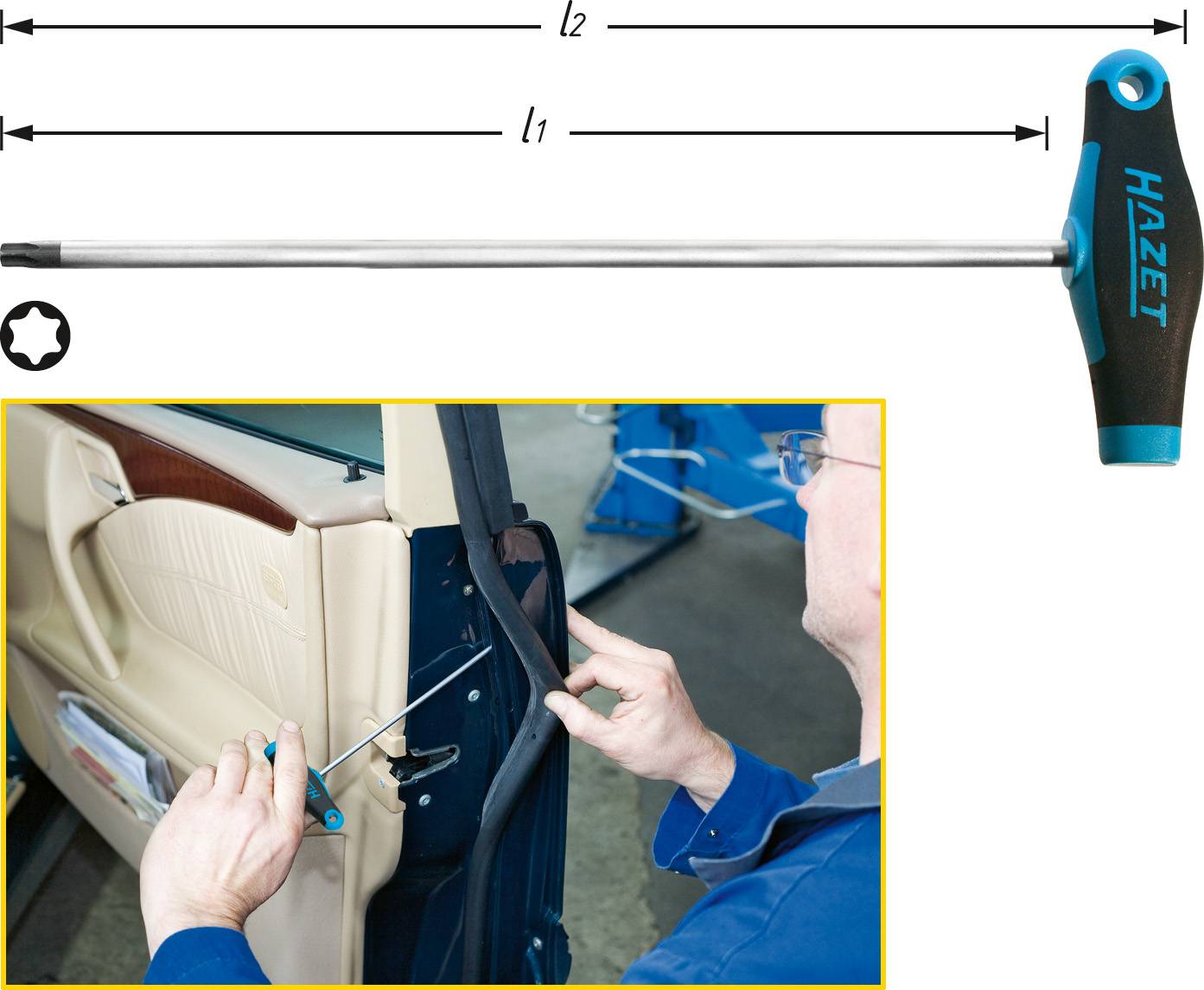 Hazet Werkstatt Torx-Schraubendreher Größe (Schraubendreher) T 30 Klingenlänge: 290mm 1St.