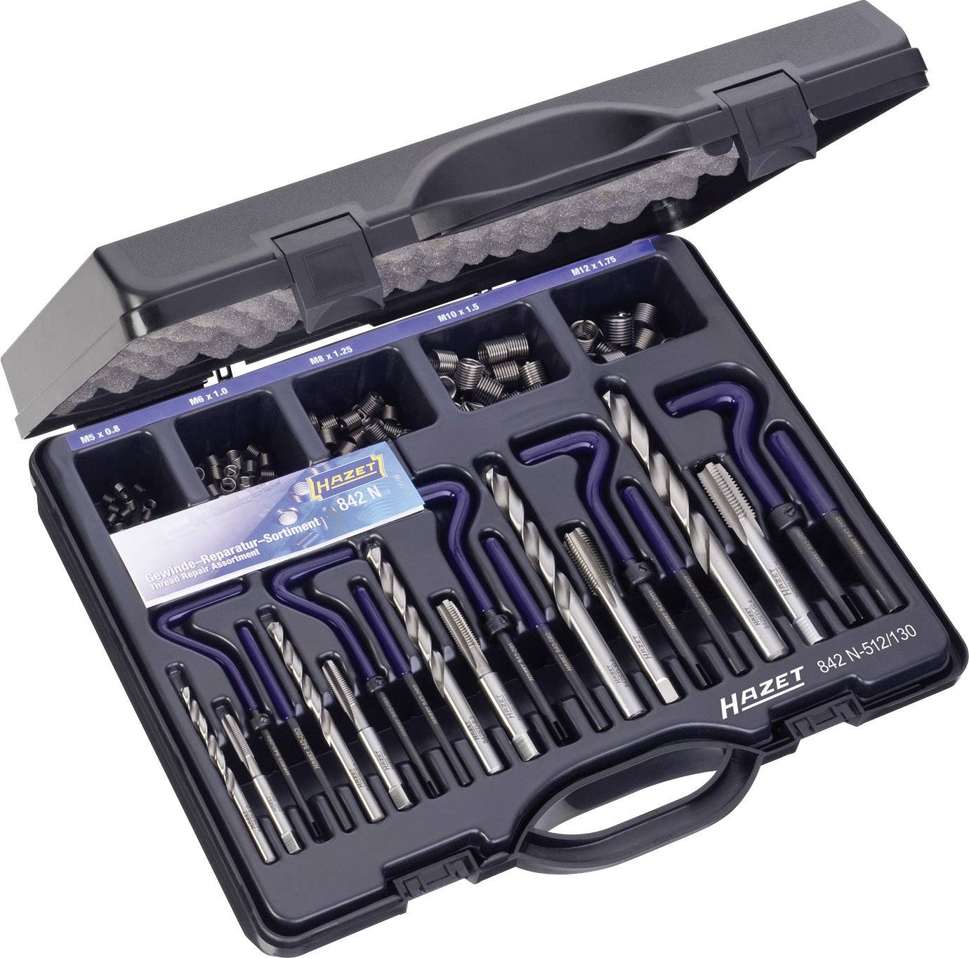 Hazet 842N-512/130 Gewindereparatursatz 130teilig