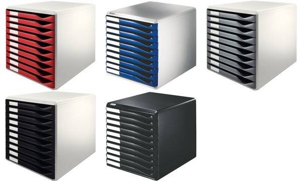 Leitz Schubladenbox 5281-00-35 Blau Anzahl der Fächer: 10