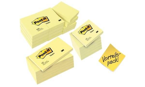 Post-it Haftnotizen, 76 x 76 mm, gelb, 5 + 1 GRATIS (9011654)