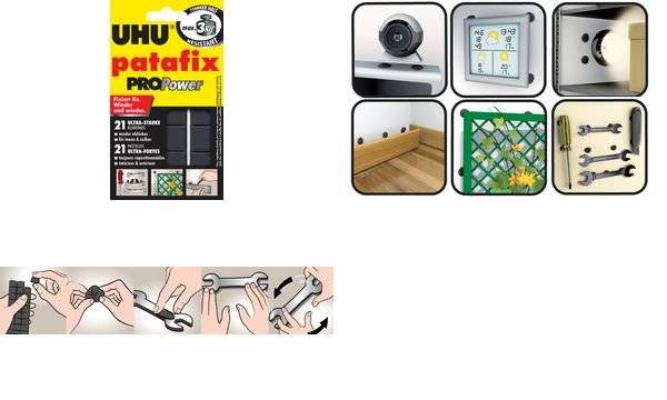 UHU Klebepads patafix PROPower, wieder ablösbar, schwarz