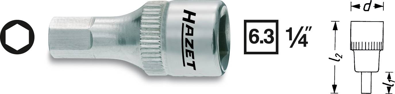 Hazet 8501X-4 Innen-Sechskant Steckschlüssel-Bit-Einsatz 4 mm 1/4" (6.3 mm)