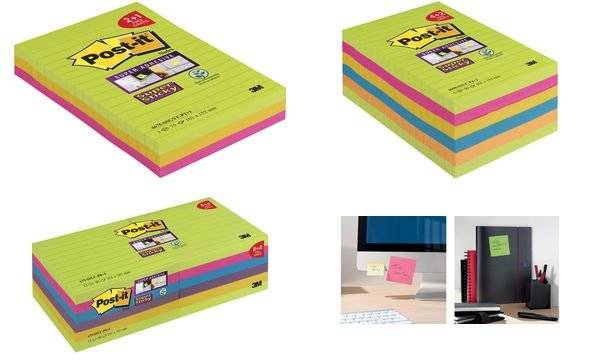 Post-it Haftnotizen Super Sticky Notes, liniert, 101x152 mm (9000694)