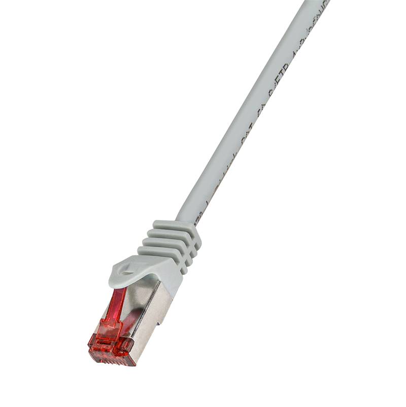 LogiLink CQ2072S RJ45 Netzwerkkabel, Patchkabel CAT 6 S/FTP 5.00 m Grau Flammwidrig, mit Rastnasenschutz 1 St.