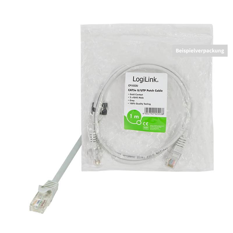 LogiLink CP1082U RJ45 Netzwerkkabel, Patchkabel CAT 5e U/UTP 7.50 m Grau 1 St.
