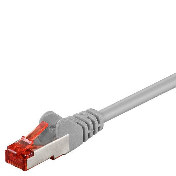 Goobay 50891 CAT 6 Netzwerkkabel RJ45 Stecker Kupferleiter halogenfrei Ethernet LAN Kabel S/FTP Schirmung Grau, 10.00 m