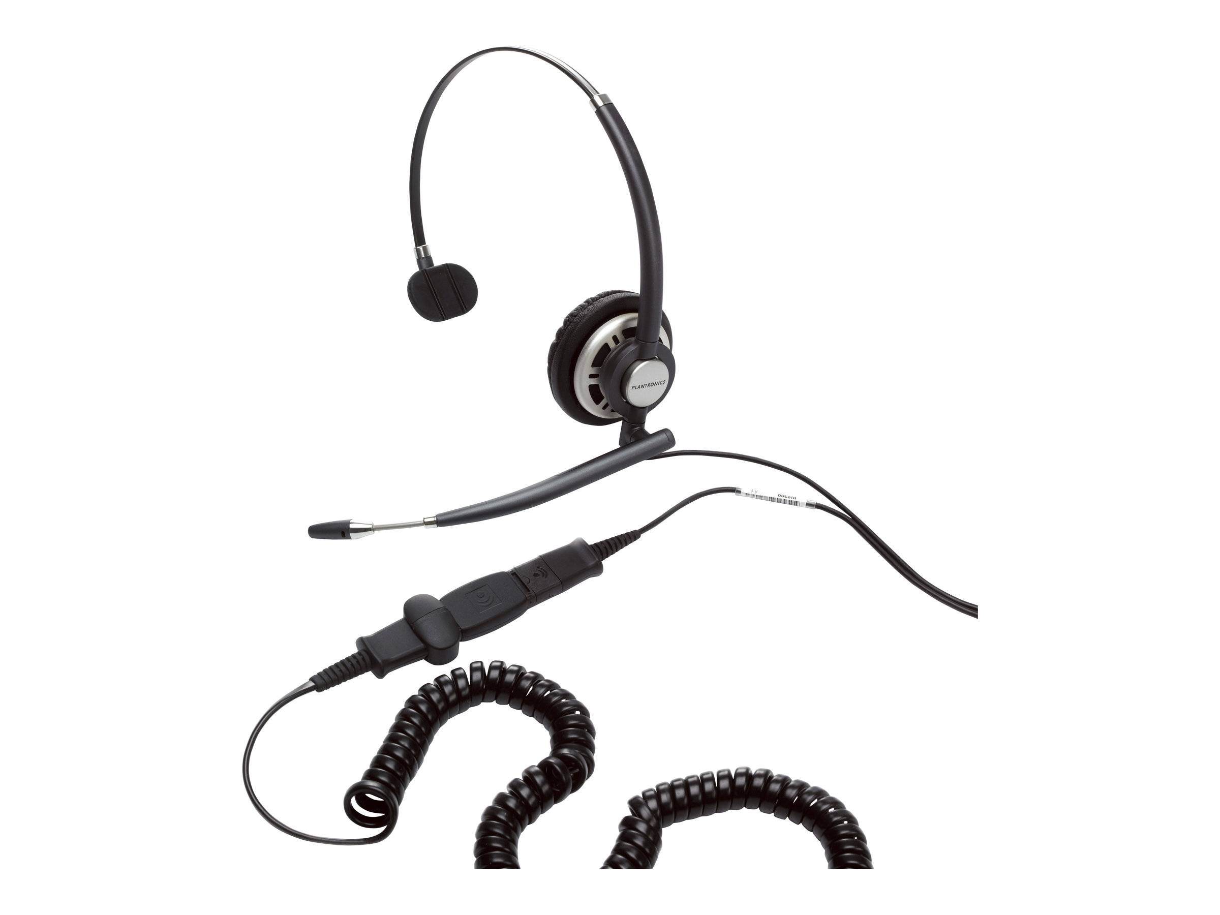 Plantronics Entera QD monaural Telefon On Ear Headset kabelgebunden Mono Schwarz