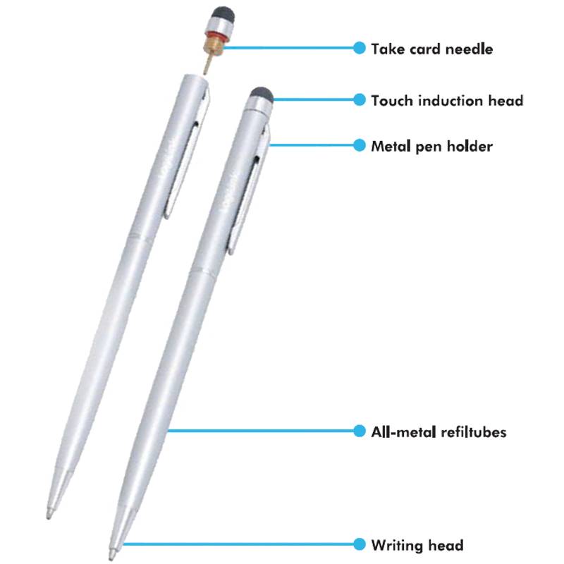 LogiLink AA0041 Touchpen mit Kugelschreiber Silber