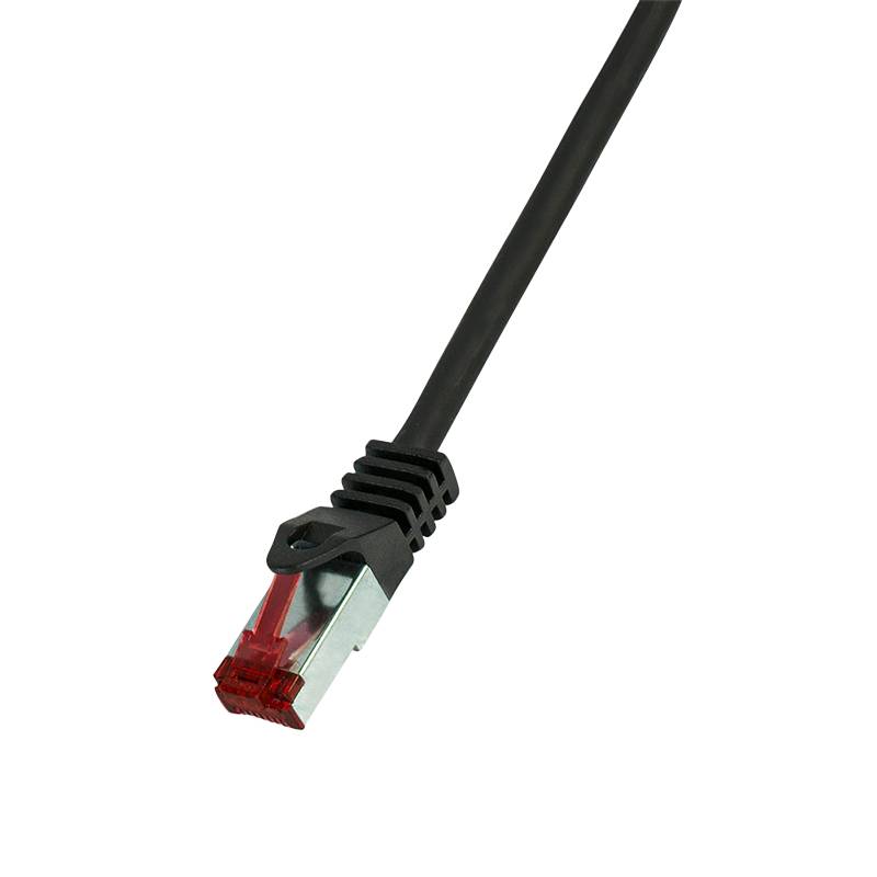 LogiLink CQ2083S RJ45 Netzwerkkabel, Patchkabel CAT 6 S/FTP 7.50 m Schwarz Flammwidrig, mit Rastnasenschutz 1 St.