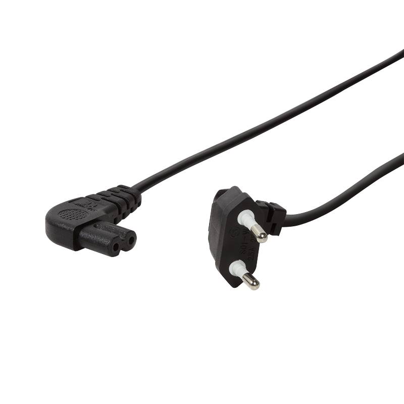 LogiLink Strom Anschlusskabel [1x Euro-Stecker - 1x Kleingeräte-Stecker C8] 0.75 m Schwarz