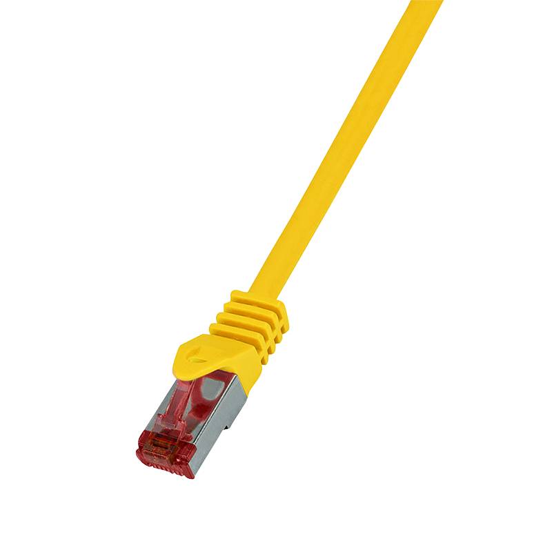 LogiLink CQ2047S RJ45 Netzwerkkabel, Patchkabel CAT 6 S/FTP 1.50 m Gelb Flammwidrig, mit Rastnasenschutz 1 St.