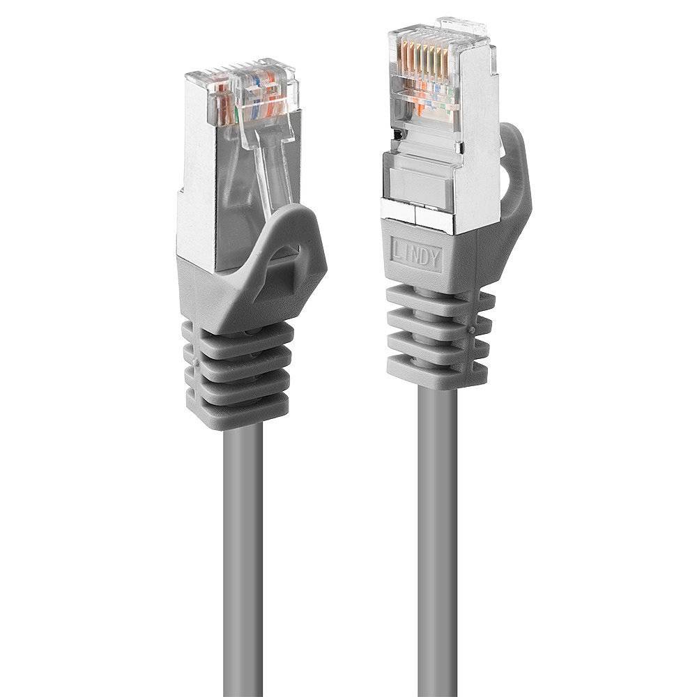 LINDY 47245 RJ45 Netzwerkkabel, Patchkabel CAT 6 F/UTP 3.00 m Grau mit Rastnasenschutz 1 St.
