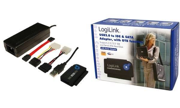 LogiLink Festplatten Adapter [1x USB 2.0 Stecker A - 1x SATA-Stecker 7pol., IDE-Buchse 40pol., IDE-Buchse 44pol.] AU0006C 1.20 m