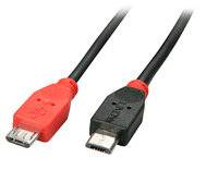 LINDY USB-Kabel USB 2.0 USB-Micro-B Stecker, USB-Micro-B Stecker 2.00 m Schwarz mit OTG-Funktion 31760