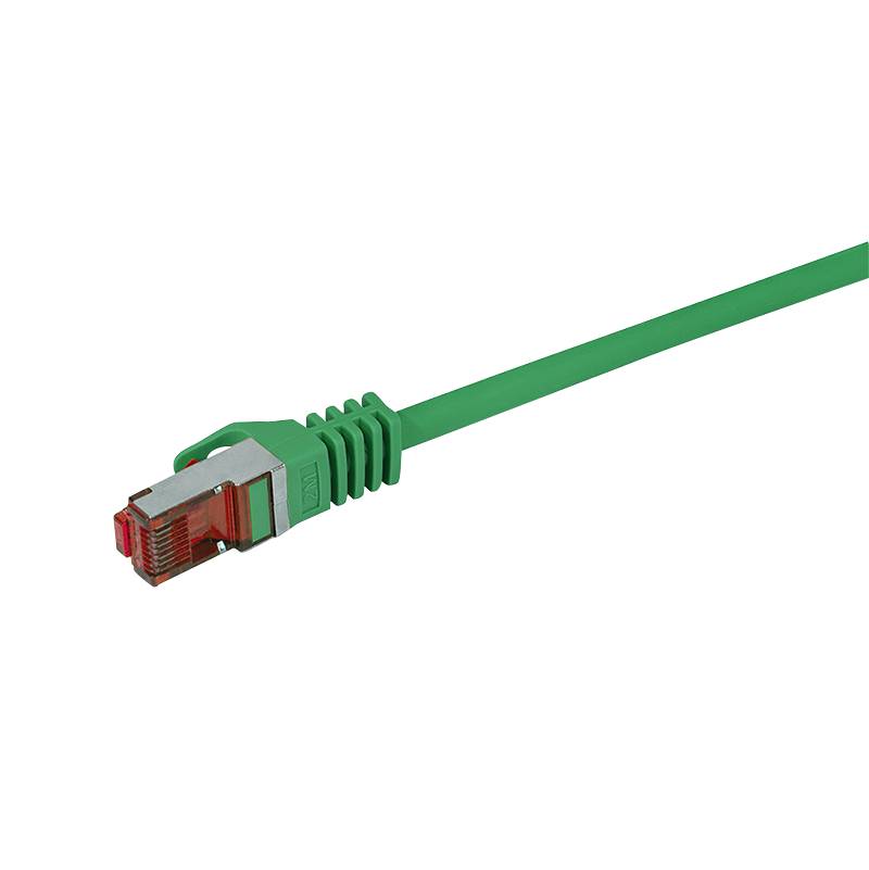 LogiLink CQ2065S RJ45 Netzwerkkabel, Patchkabel CAT 6 S/FTP 3.00 m Grün Flammwidrig, mit Rastnasenschutz 1 St.