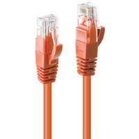 LINDY 48107 RJ45 Netzwerkkabel, Patchkabel CAT 6 U/UTP 1.00 m Orange mit Rastnasenschutz 1 St.
