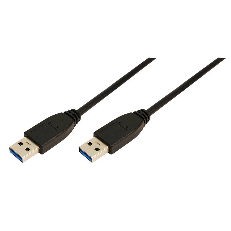 LogiLink USB-Kabel USB 3.2 Gen1 (USB 3.0 / USB 3.1 Gen1) USB-A Stecker, USB-A Stecker 2.00 m Schwarz CU0039