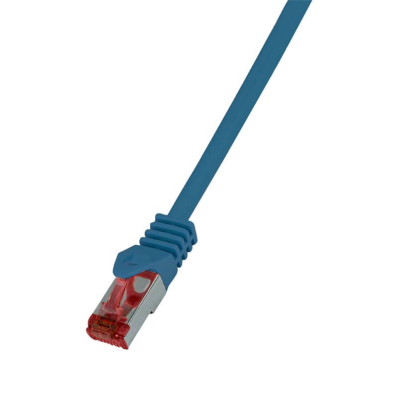 LogiLink CQ2096S RJ45 Netzwerkkabel, Patchkabel CAT 6 S/FTP 10.00 m Blau Flammwidrig, mit Rastnasenschutz 1 St.