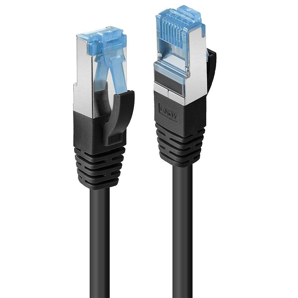 LINDY 47175 RJ45 Netzwerkkabel, Patchkabel CAT 6a S/FTP 0.30 m Schwarz 1 St.