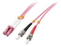 LINDY 46354 Glasfaser LWL Anschlusskabel [1x LC-Stecker - 1x ST-Stecker] 50/125 µ Multimode OM4 10.00 m