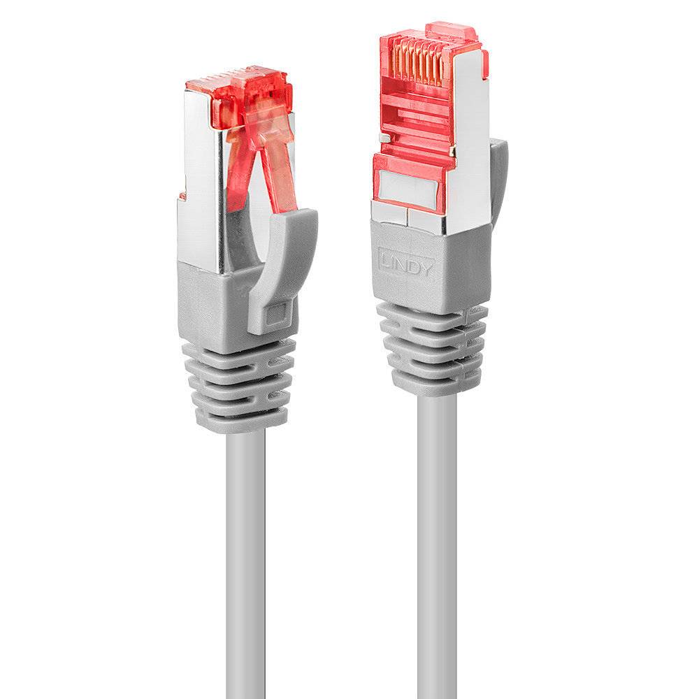 LINDY 47704 RJ45 Netzwerkkabel, Patchkabel CAT 6 S/FTP 2.00 m Grau mit Rastnasenschutz 1 St.