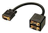 LINDY 41214 VGA Y-Adapter [1x VGA-Stecker - 2x VGA-Stecker] Schwarz 0.18 m