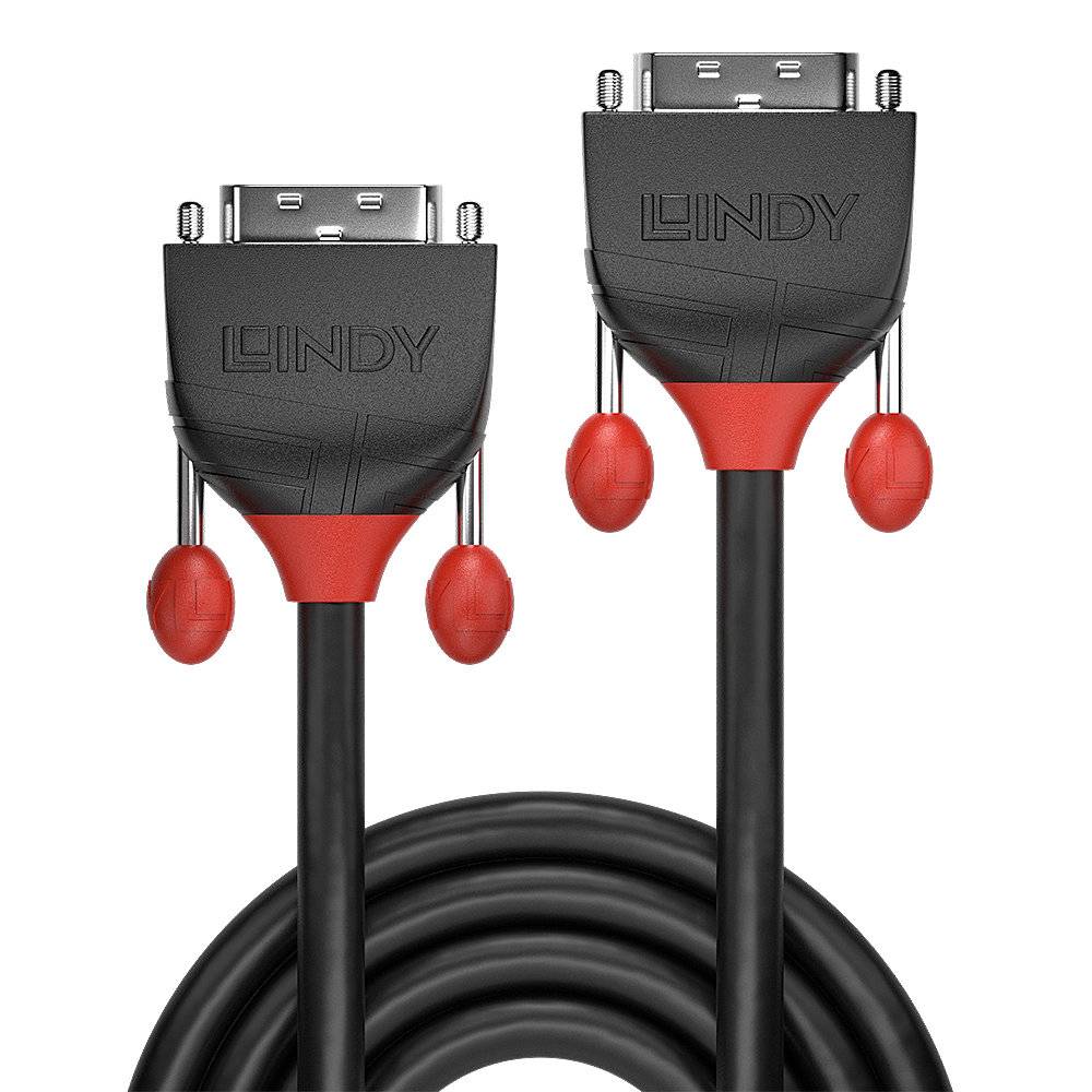 LINDY DVI Anschlusskabel DVI-D 18+1pol. Stecker, DVI-D 18+1pol. Stecker 3.00 m Schwarz 36257 DVI-Kabel