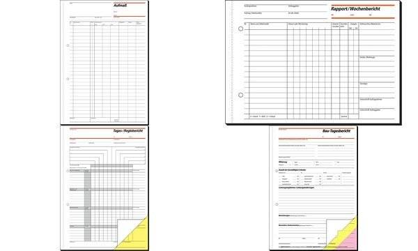 SIGEL Rapporte/Regieberichte, 1. und 2. Blatt bedruckt, A5, selbstdurchschreibend, 2 x 40 Blatt