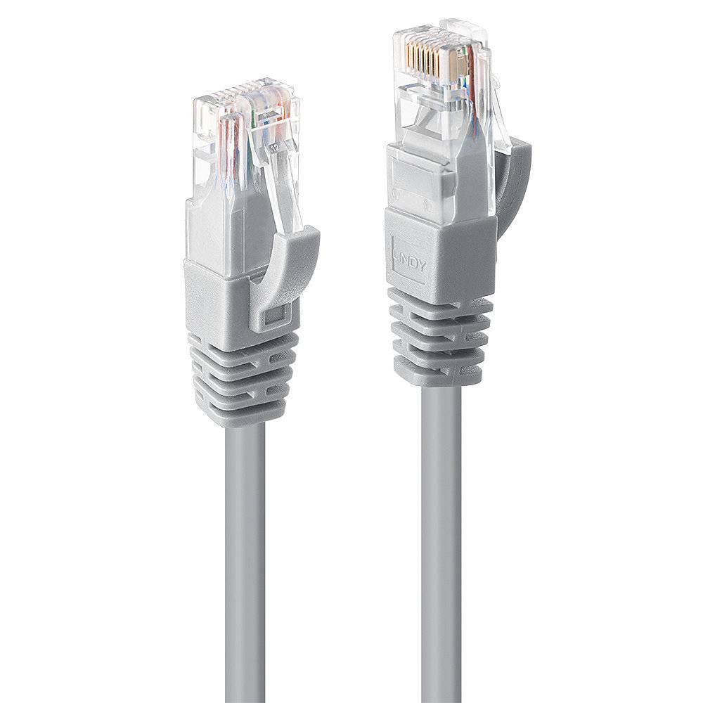 LINDY 48004 RJ45 Netzwerkkabel, Patchkabel CAT 6 U/UTP 3.00 m Grau 1 St.