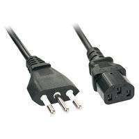 LINDY Strom Anschlusskabel [1x Italien-Stecker - 1x Kaltgeräte-Buchse C13] 2.00m Schwarz