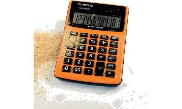 Olympia LCD 1000P Tischrechner Orange Display (Stellen): 12 solarbetrieben, batteriebetrieben (B x H x T) 106 x 40 x 158 mm