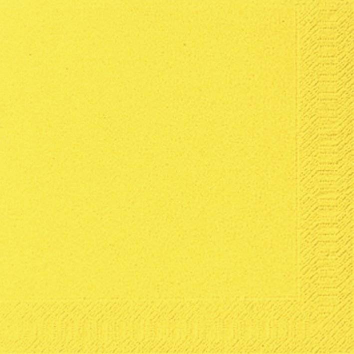Servietten 3lagig Tissue Uni gelb, 33 x 33 cm, 20