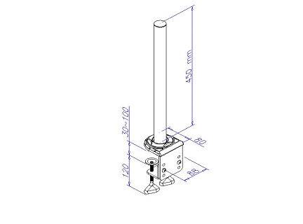 LINDY LINDY Tischhalterung 450mm Modular 1fach Monitor-Tischhalterung Silber